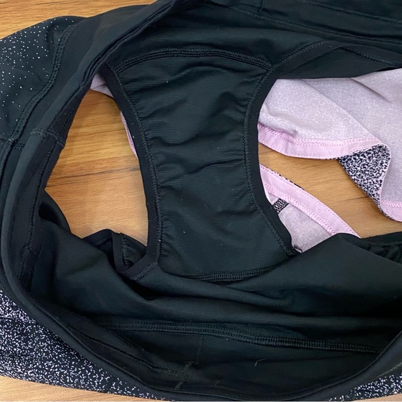 LULULEMON Speed Up Short 2.5” Ombre Speckle Stop Print Speed Short Pink/Black 8 - Picture 11 of 16